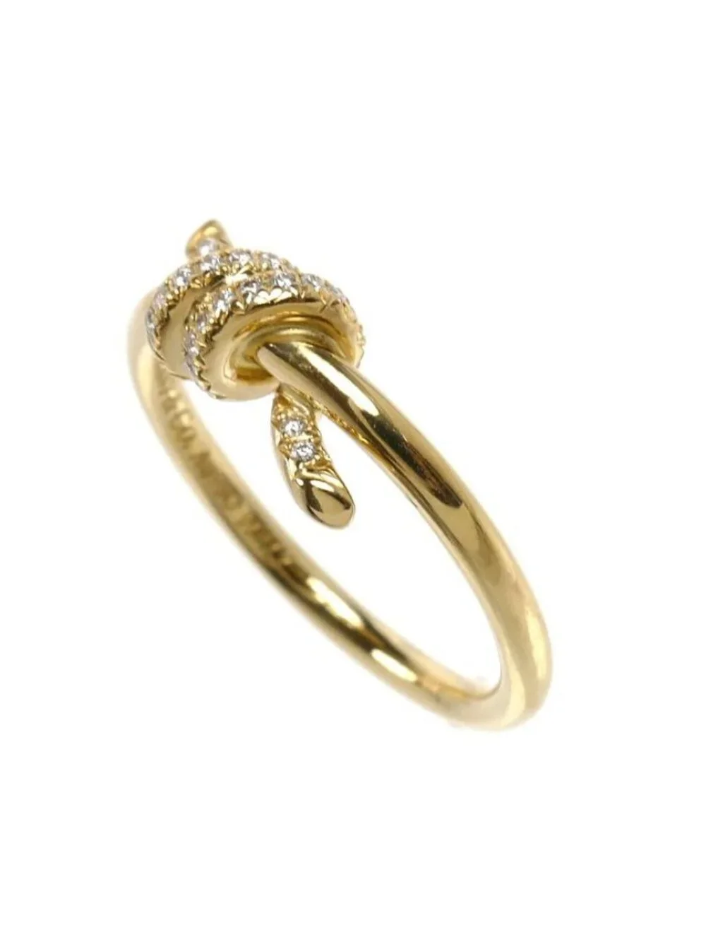 Tiffany & Co 18k Yellow Gold Knot Diamond Ring